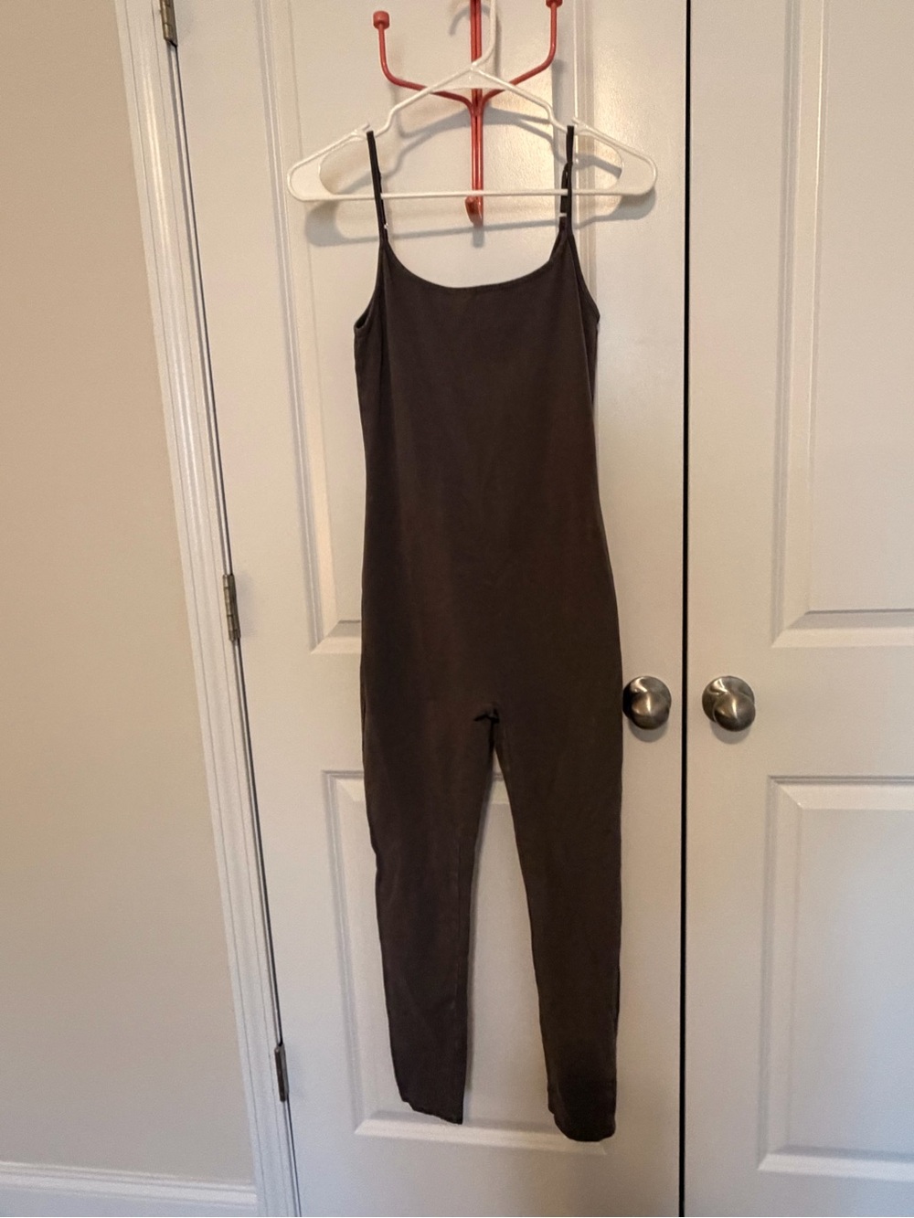 Women's Slim Fit Spaghetti-Strap Jumpsuit in Ash Gray